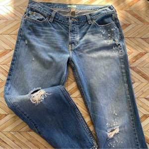 Hollister Straight Leg Low Rise Distressed Bleach Vintage Jeans size 11 y2k